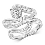 9ct White Gold Diamond Bridal Set 0.51
