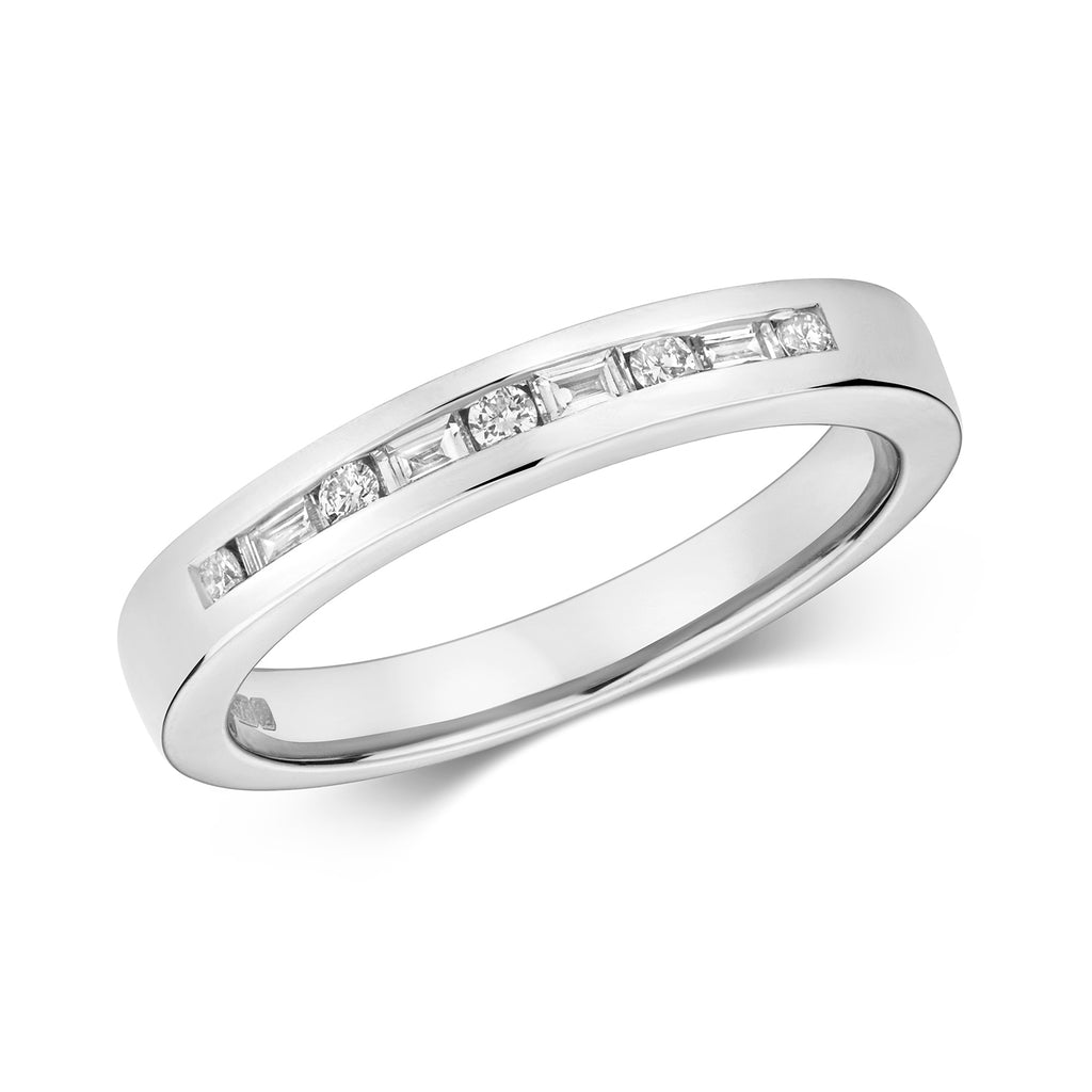 9ct White Gold Diamond Eternity Ring 0.160+0.100 CT