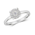 9ct White Gold Diamond Engagement Ring 0.31 CT