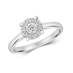 9ct White Gold Diamond Engagement Ring 0.31 CT