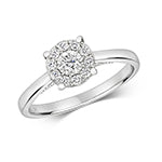 9ct White Gold Diamond Engagement Ring 0.31 CT