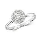 9ct White Gold Diamond Engagement Ring 0.24 CT