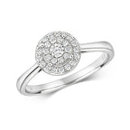 9ct White Gold Diamond Engagement Ring 0.24 CT