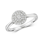 9ct White Gold Diamond Engagement Ring 0.24 CT
