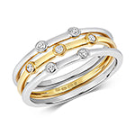 9ct Yellow and White Gold Diamond Dress Ring 0.11 CT
