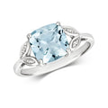 9ct White Gold Aquamarine and Diamond Engagement Ring 1.750+0.010 CT