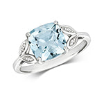 9ct White Gold Aquamarine and Diamond Engagement Ring 1.750+0.010 CT