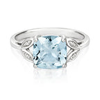 9ct White Gold Aquamarine and Diamond Engagement Ring 1.750+0.010 CT