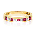9ct Yellow Gold Ruby and Diamond Eternity Ring 0.350+0.010 CT