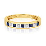 9ct Yellow Gold Sapphire and Diamond Eternity Ring 0.370+0.010 CT