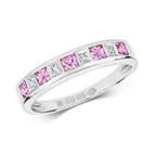 9ct White Gold Sapphire and Diamond Eternity Ring 0.450+0.010 CT