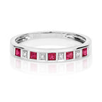 9ct White Gold Ruby and Diamond Eternity Ring 0.360+0.010 CT