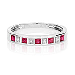 9ct White Gold Ruby and Diamond Eternity Ring 0.360+0.010 CT