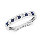 9ct White Gold Sapphire and Diamond Eternity Ring 0.350+0.010 CT
