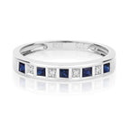 9ct White Gold Sapphire and Diamond Eternity Ring 0.350+0.010 CT