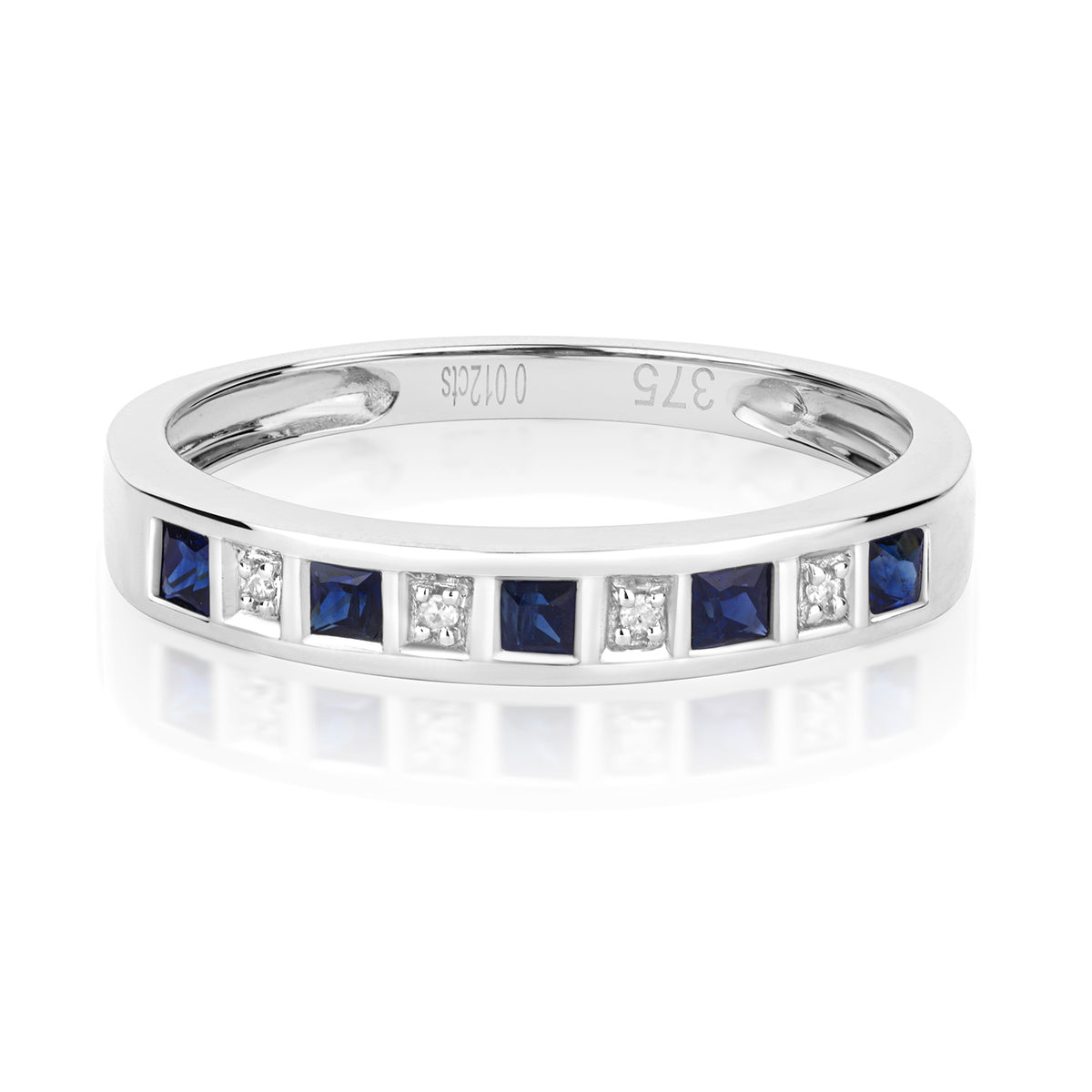 9ct White Gold Sapphire and Diamond Eternity Ring 0.350+0.010 CT