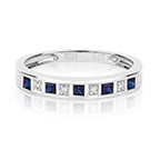 9ct White Gold Sapphire and Diamond Eternity Ring 0.350+0.010 CT