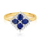 9ct Yellow Gold Sapphire and Diamond Dress Ring 0.950+0.110 CT
