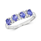 9ct White Gold Tanzanite and Diamond Eternity Ring 0.760+0.040 CT