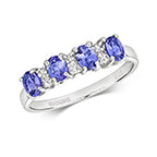 9ct White Gold Tanzanite and Diamond Eternity Ring 0.760+0.040 CT