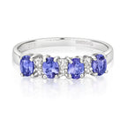 9ct White Gold Tanzanite and Diamond Eternity Ring 0.760+0.040 CT