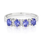 9ct White Gold Tanzanite and Diamond Eternity Ring 0.760+0.040 CT