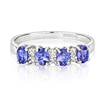9ct White Gold Tanzanite and Diamond Eternity Ring 0.760+0.040 CT