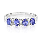 9ct White Gold Tanzanite and Diamond Eternity Ring 0.760+0.040 CT