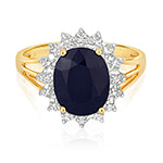 9ct Yellow Gold Sapphire and Diamond Dress Ring 3.210+0.010 CT