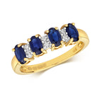 9ct Yellow Gold Sapphire and Diamond Eternity Ring 0.800+0.010 CT