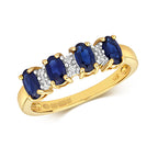 9ct Yellow Gold Sapphire and Diamond Eternity Ring 0.800+0.010 CT