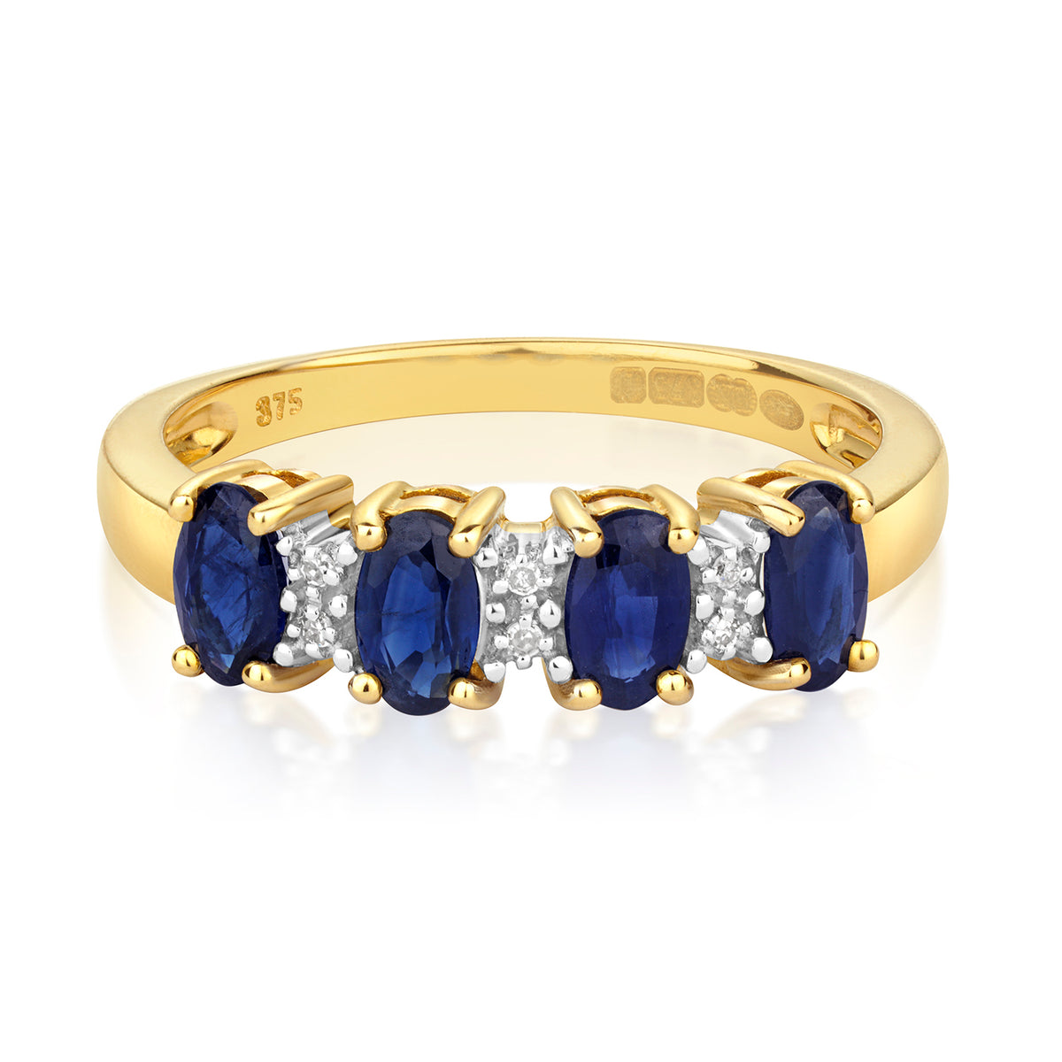 9ct Yellow Gold Sapphire and Diamond Eternity Ring 0.800+0.010 CT