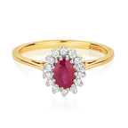 9ct Yellow Gold Ruby and Diamond Engagement Ring 0.420+0.150 CT