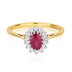 9ct Yellow Gold Ruby and Diamond Engagement Ring 0.420+0.150 CT