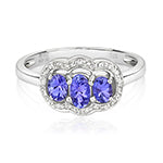 9ct White Gold Tanzanite and Diamond Dress Ring 0.500+0.070 CT