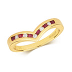 9ct Yellow Gold Ruby and Diamond Dress Ring 0.28 CT