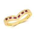 9ct Yellow Gold Ruby and Diamond Dress Ring 0.28 CT