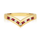 9ct Yellow Gold Ruby and Diamond Dress Ring 0.28 CT