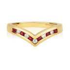 9ct Yellow Gold Ruby and Diamond Dress Ring 0.28 CT