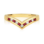 9ct Yellow Gold Ruby and Diamond Dress Ring 0.28 CT