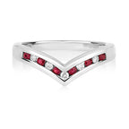 9ct White Gold Ruby and Diamond Dress Ring 0.28 CT