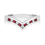 9ct White Gold Ruby and Diamond Dress Ring 0.28 CT