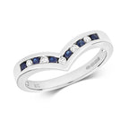9ct White Gold Sapphire and Diamond Dress Ring 0.28 CT