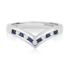 9ct White Gold Sapphire and Diamond Dress Ring 0.28 CT