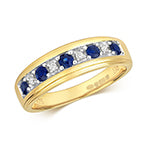9ct Yellow Gold Sapphire and Diamond Eternity Ring 0.54 CT