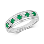 9ct White Gold Emerald and Diamond Eternity Ring 0.44 CT
