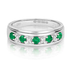9ct White Gold Emerald and Diamond Eternity Ring 0.44 CT