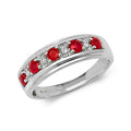 9ct White Gold Ruby and Diamond Eternity Ring 0.47 CT