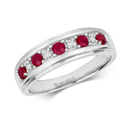 9ct White Gold Ruby and Diamond Eternity Ring 0.47 CT