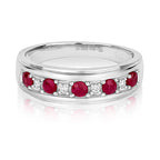 9ct White Gold Ruby and Diamond Eternity Ring 0.47 CT